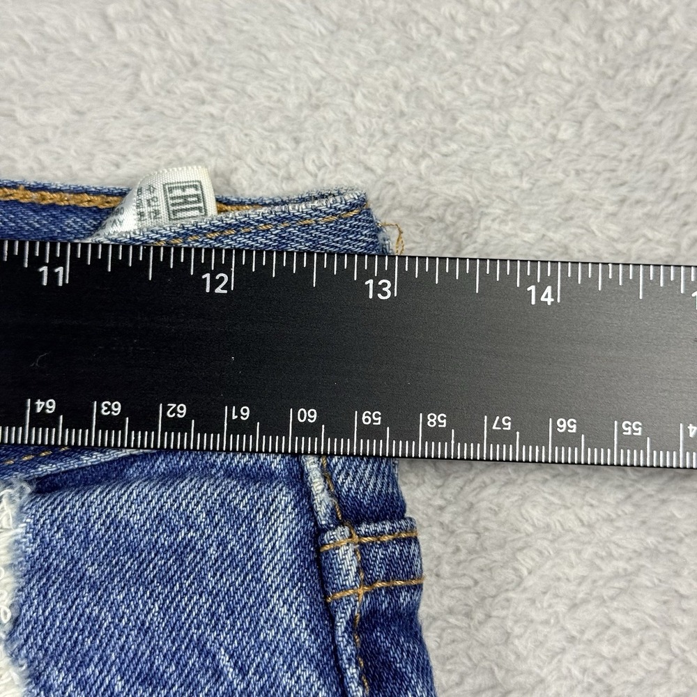 Levi's Premium Wedgie Straight Size 24 Jeans Button Fly Medium Wash  Distressed - Picture 7 of 13